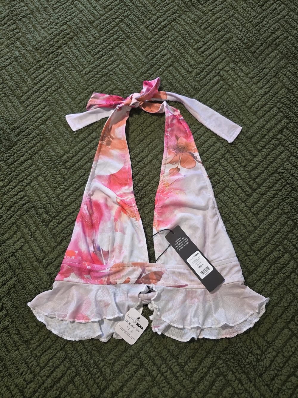 Fashion Nova Kyoto Floral Mesh Maxi Skirt Set - White & Pink Size Small Romantic - Picture 3 of 12